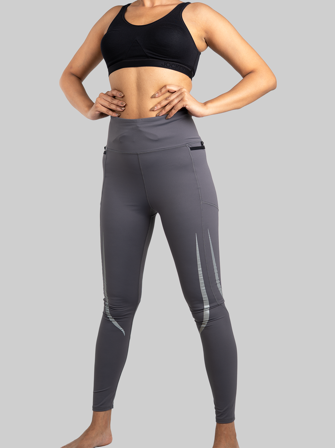 Distance Running 3 Pockets Leggings (GREY)