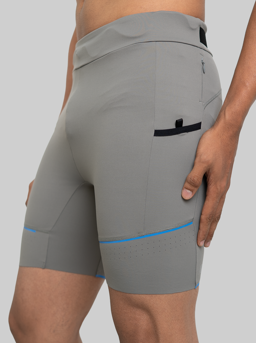 Pace Setter Run 4 Pockets Tights  7" (Grey)