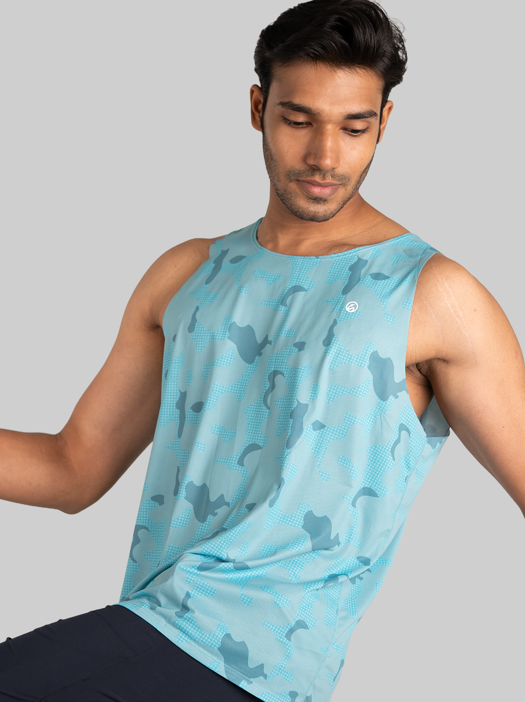 Mosaic Run Tank (Sky Blue)