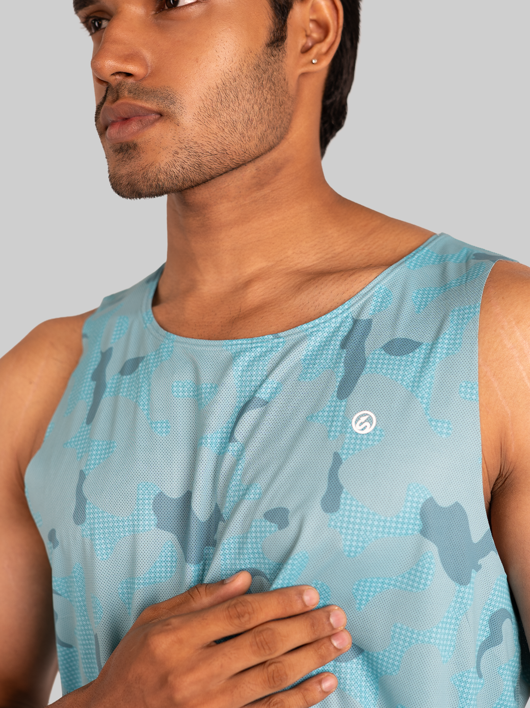 Mosaic Run Tank (Sky Blue)