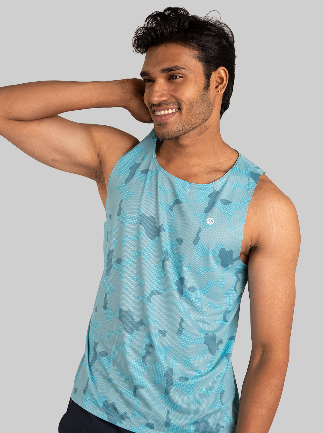 Mosaic Run Tank (Sky Blue)