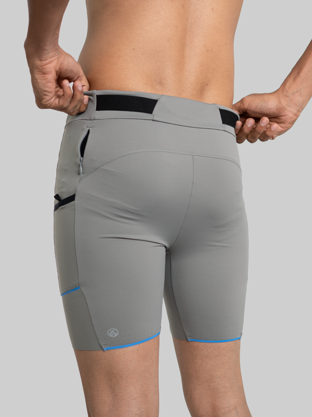 Pace Setter Run 4 Pockets Tights  7" (Grey)