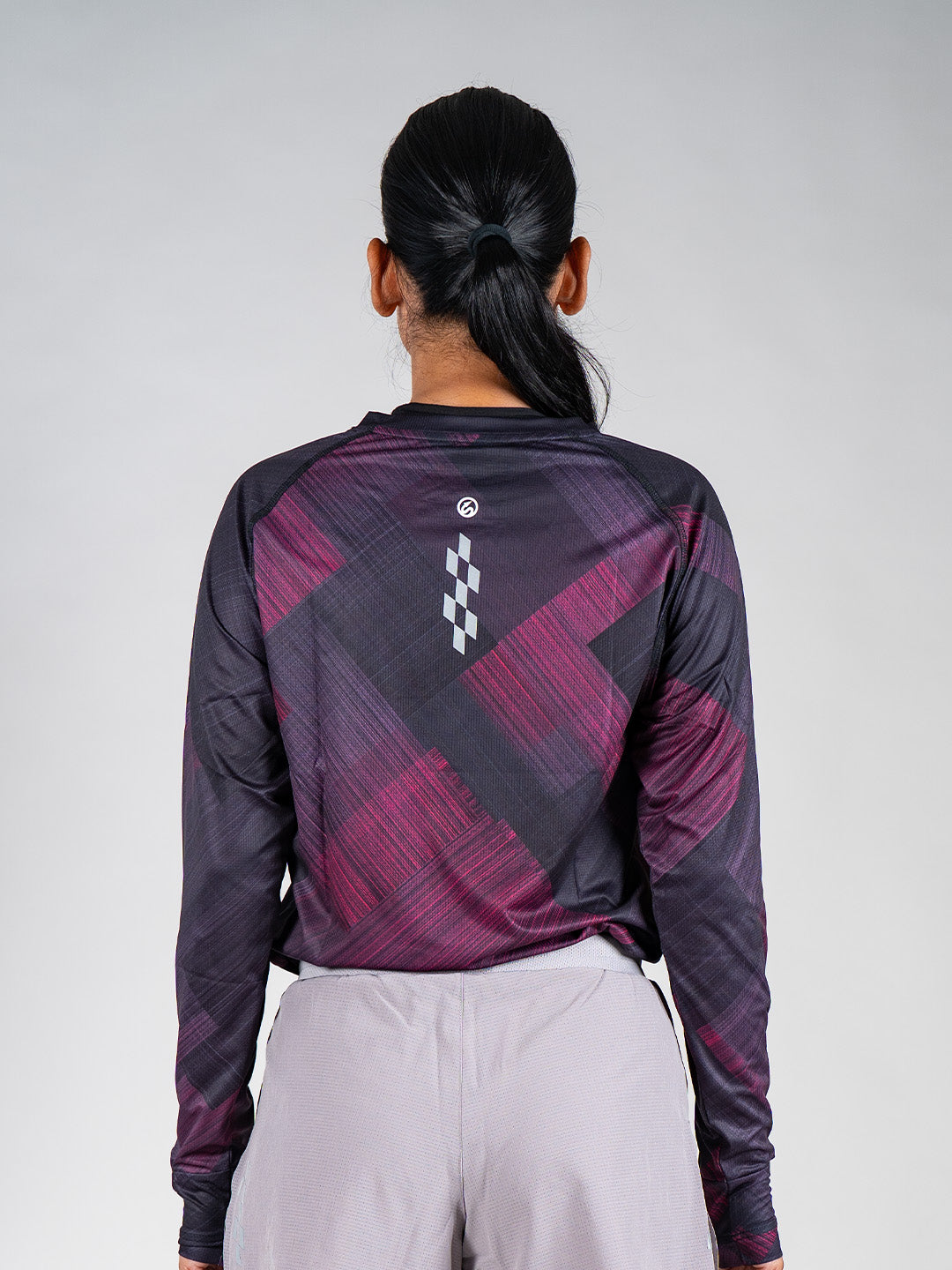 Long Sleeves Running Tee (Pink-Black)