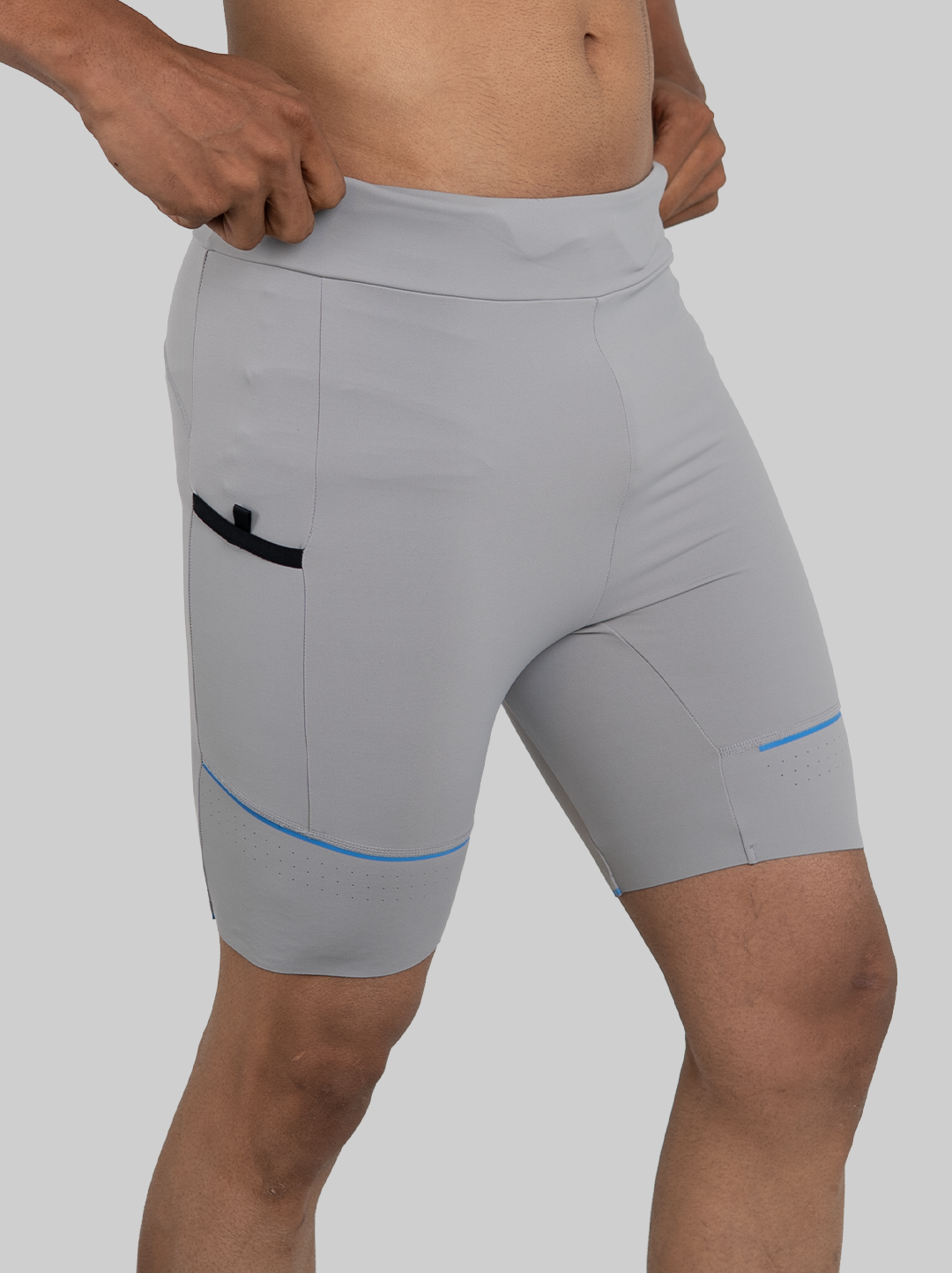 Pace Setter Run 4 Pockets Tights  7" (Silver)