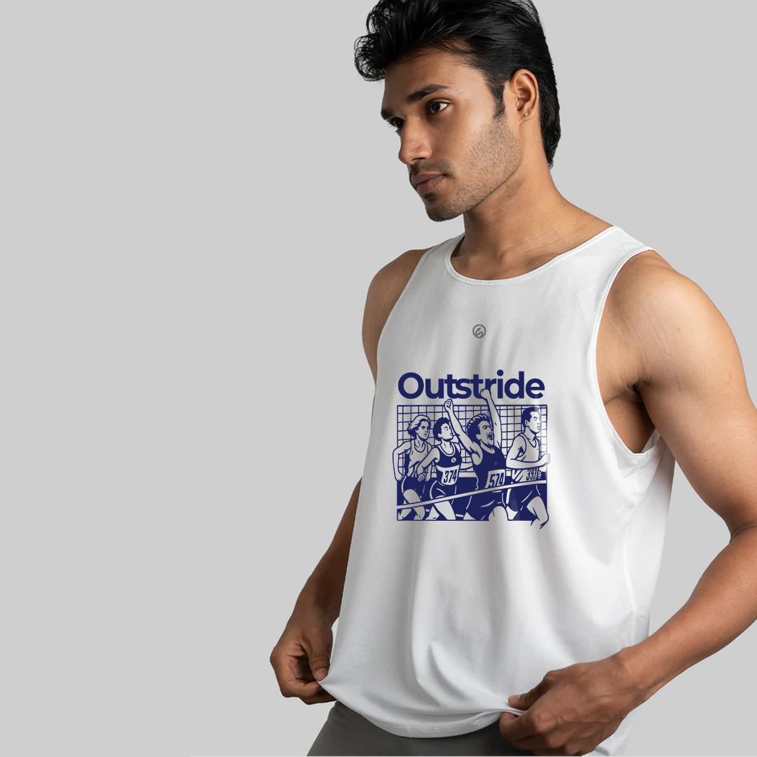 Flex Fit Run Tank ( White-Graphics )