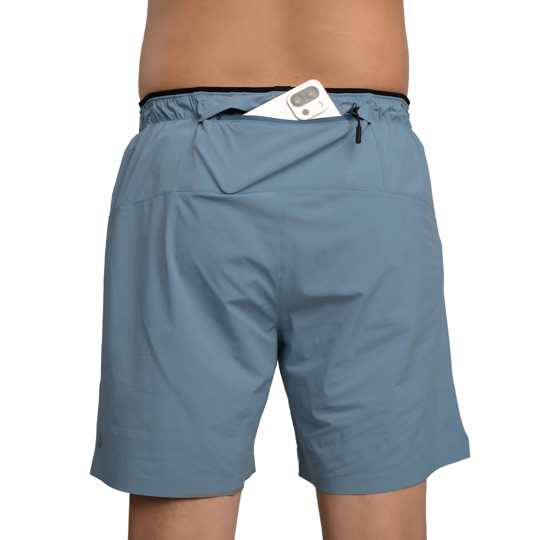 Bare Motion Shorts - 4 Pockets  (Stone Blue)