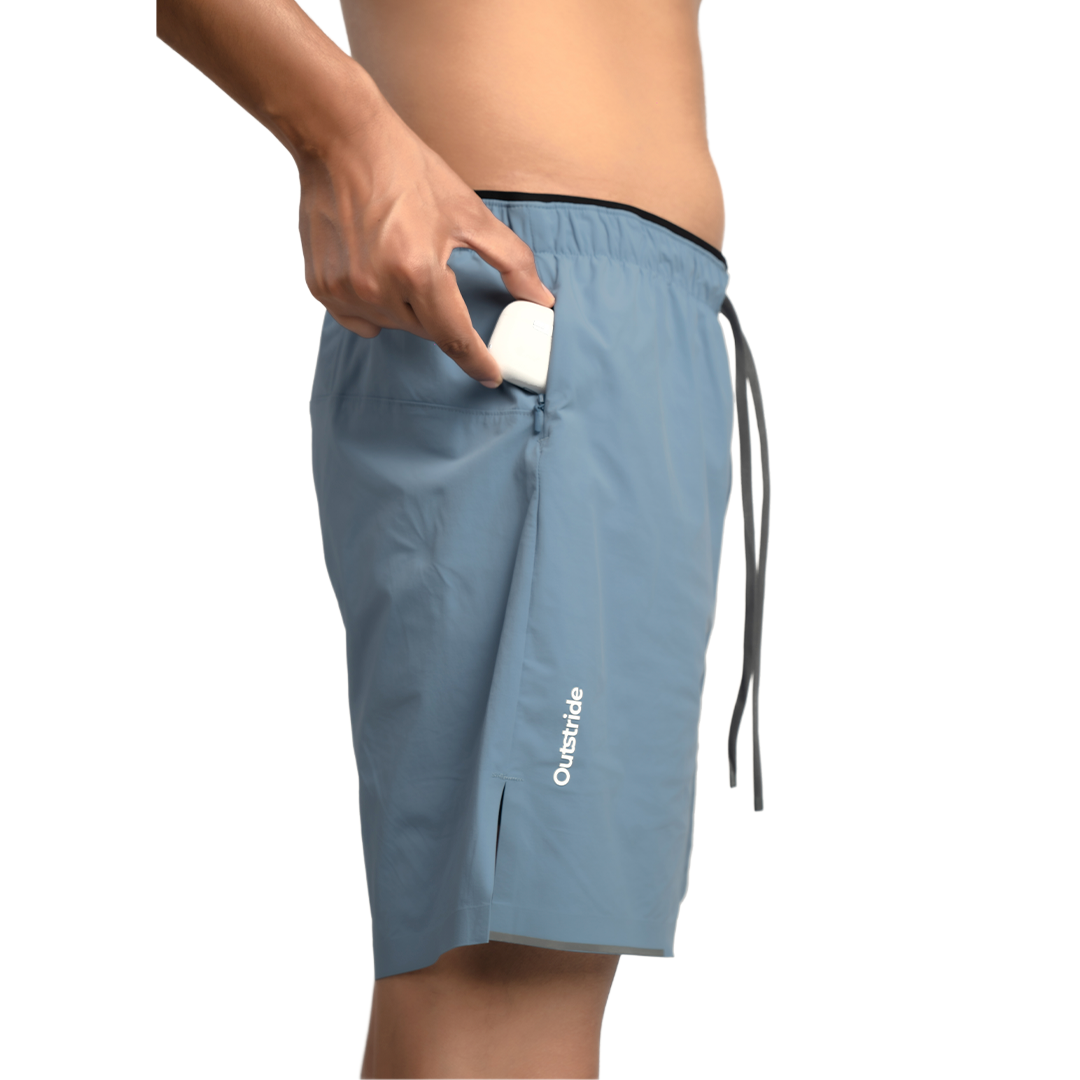 Bare Motion Shorts - 4 Pockets  (Stone Blue)