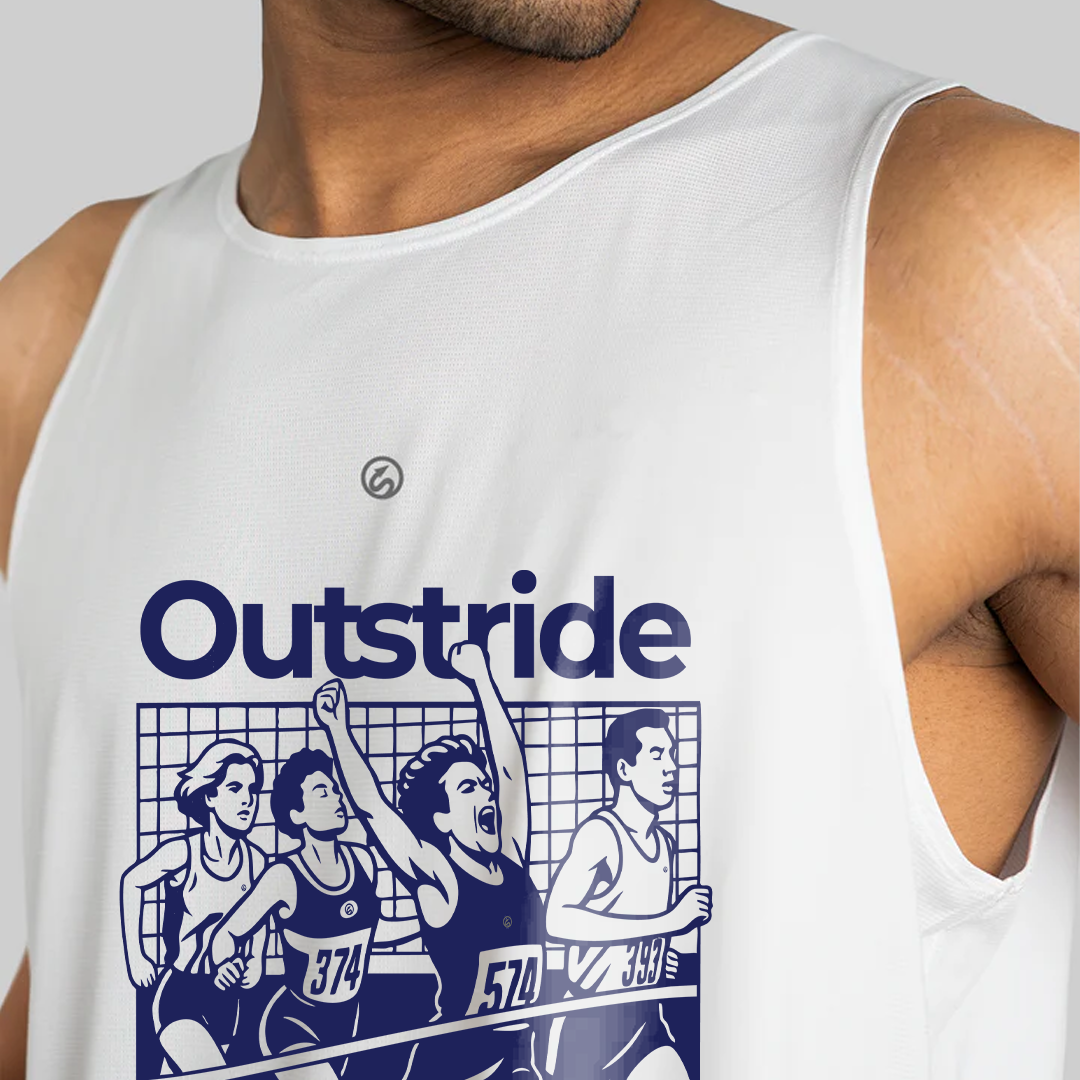 Flex Fit Run Tank ( White-Graphics )