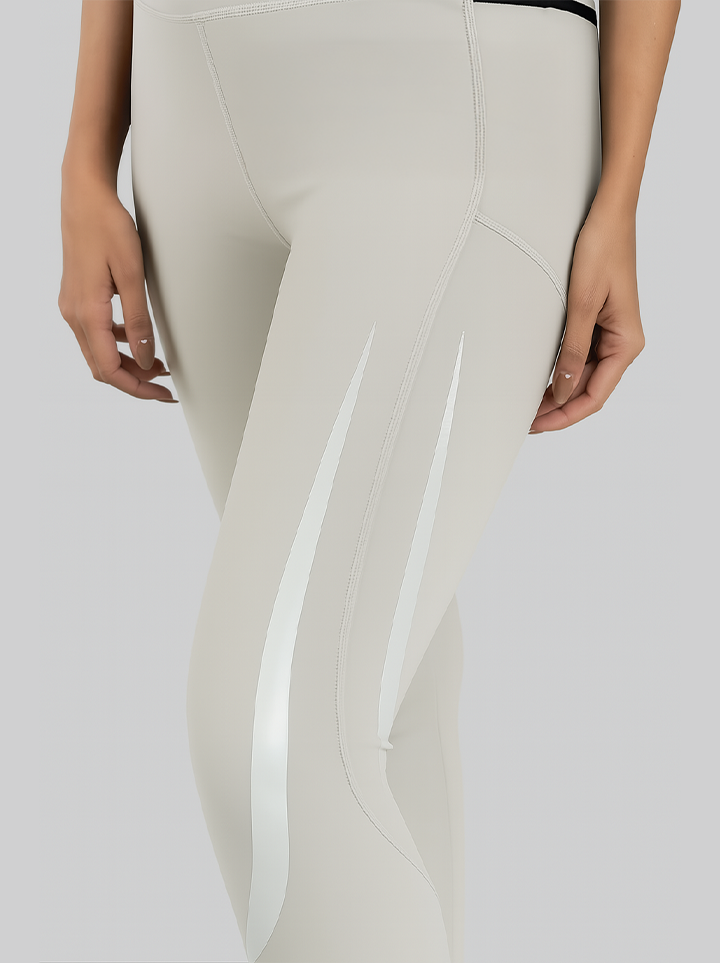 Distance Running 3 Pockets Leggings (Off-White)
