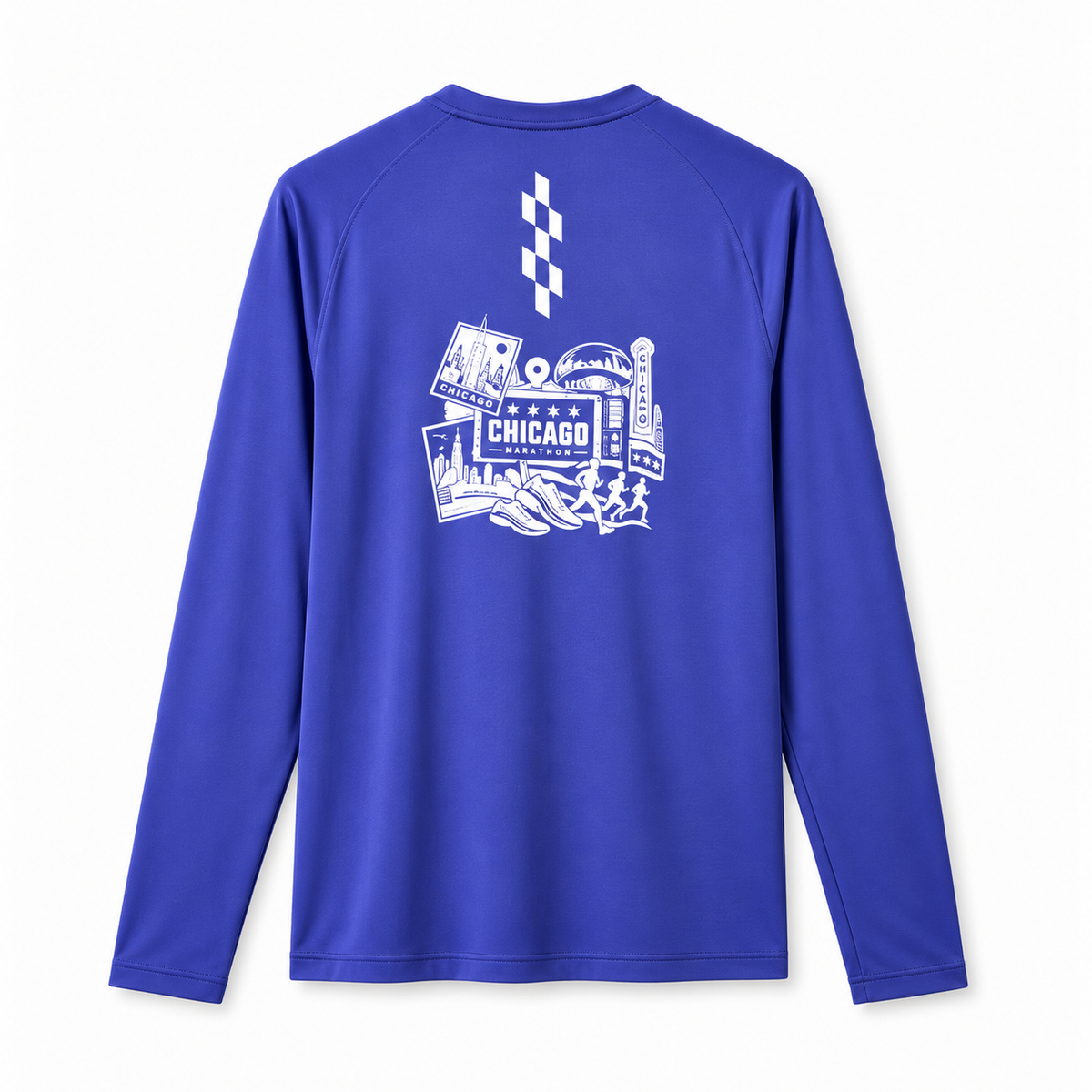 Long Sleeves Running Tee (Men) - Chicago Print