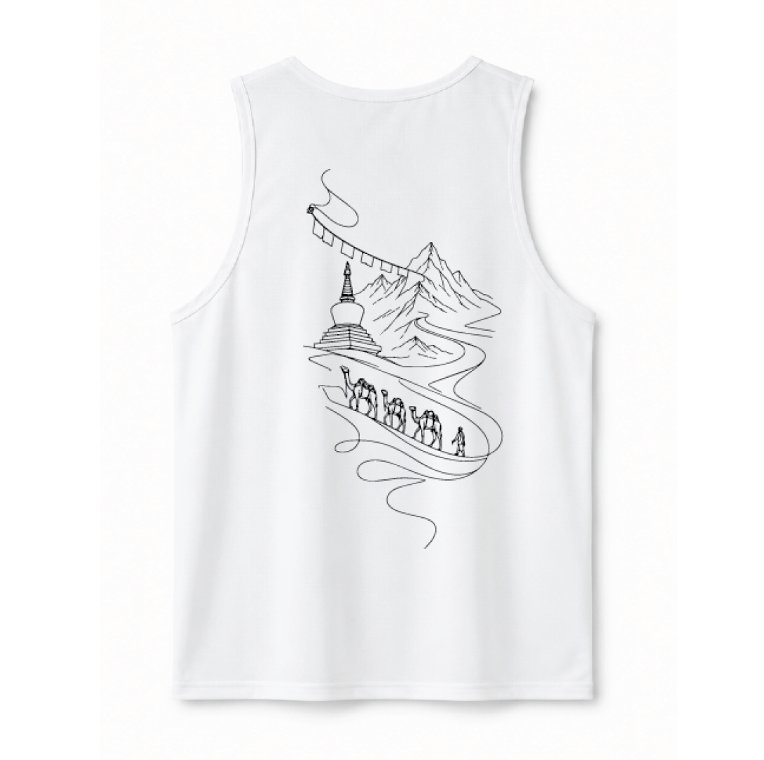 Ladakh Flex Fit Run Tank ( White )