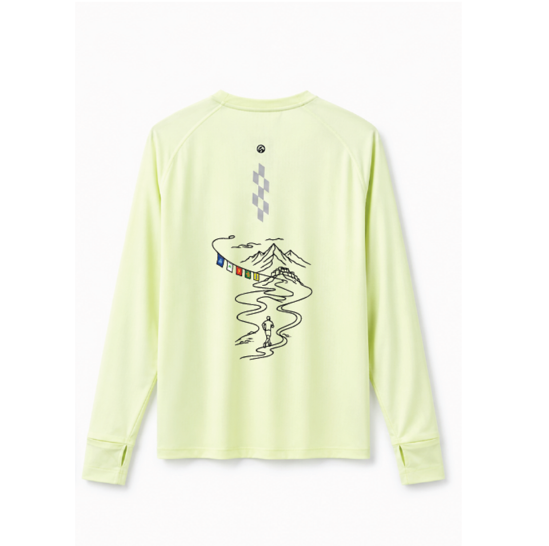 Ladakh Long Sleeves Running Tee ( Pastel Green )