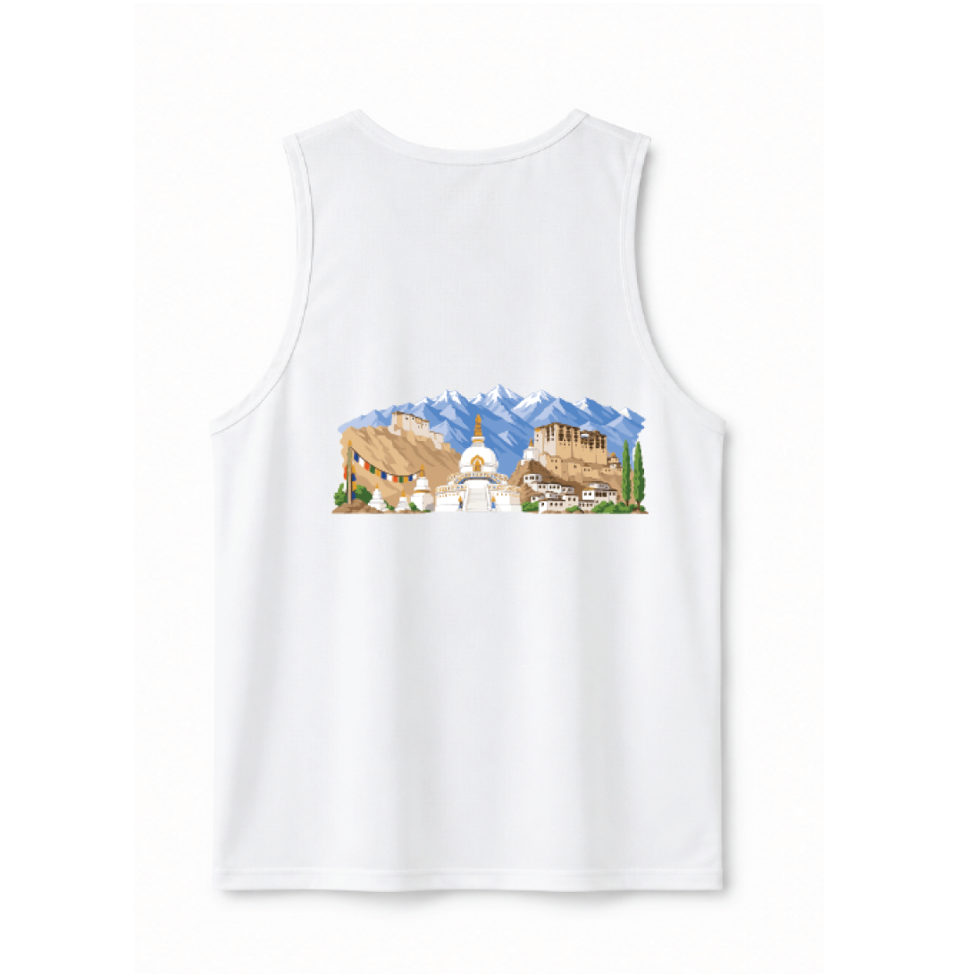 Ladakh Flex Fit Run Tank ( White )