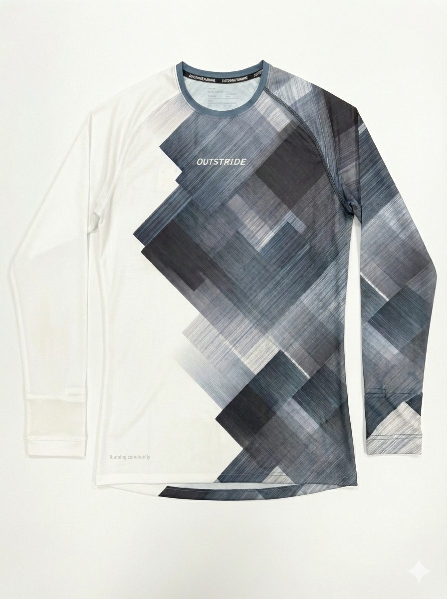 Long Sleeves Running Tee (Half and Half)